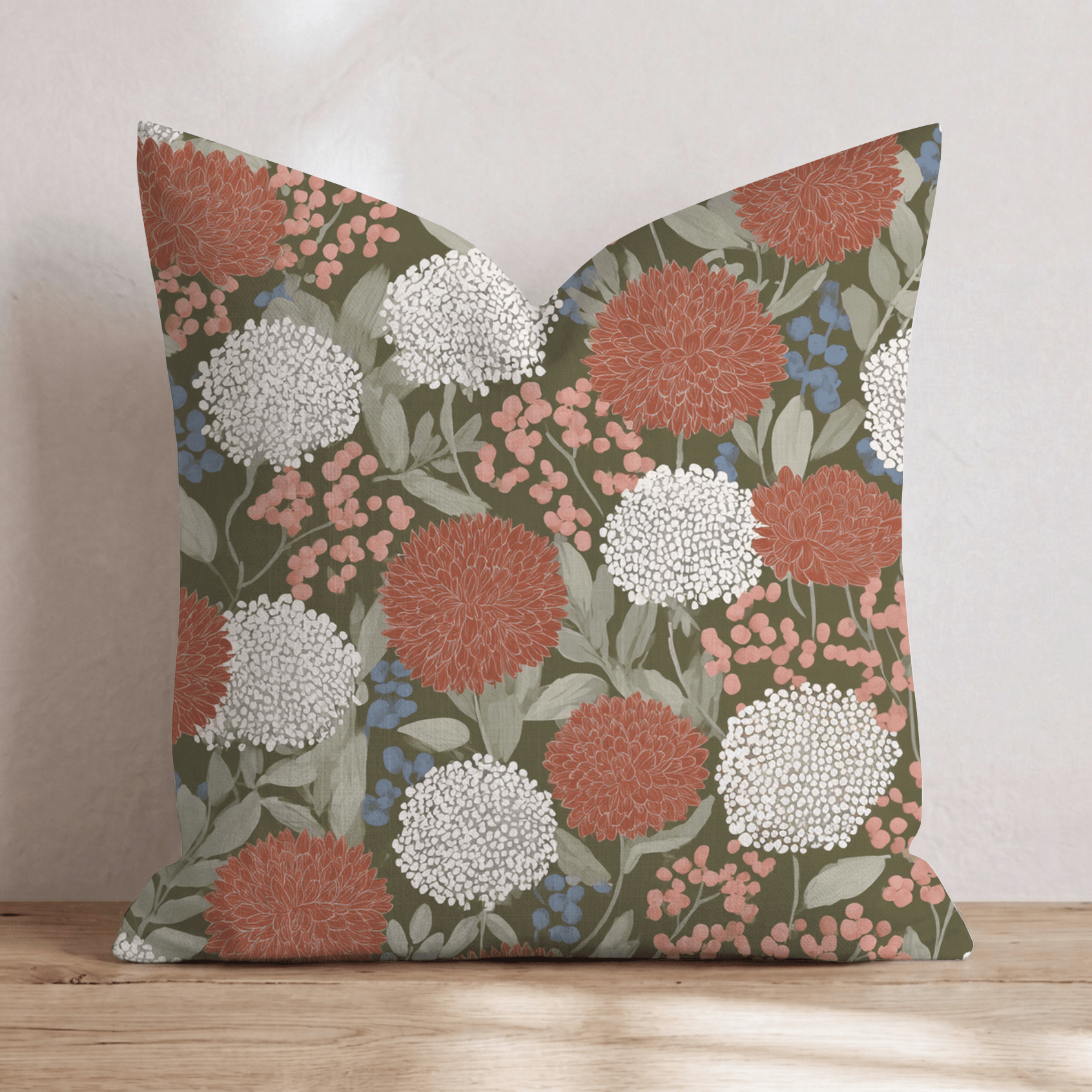 Fall Greens Throw Pillow - Hillcroft Home