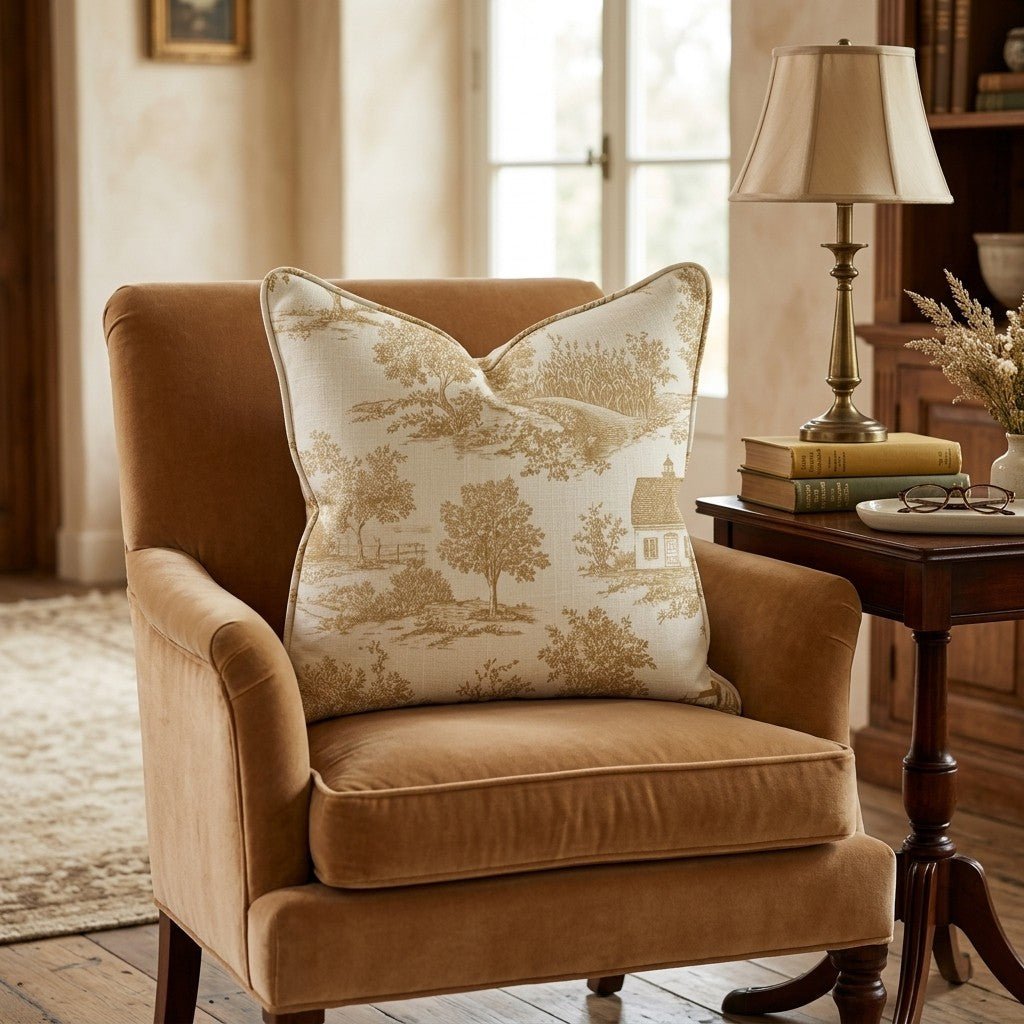 Fall in the Air Toile Throw Pillow - Hillcroft Home