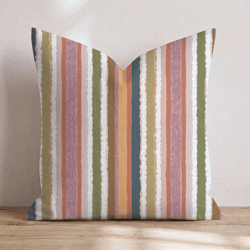 Fall Party Stripes Throw Pillow - Hillcroft Home