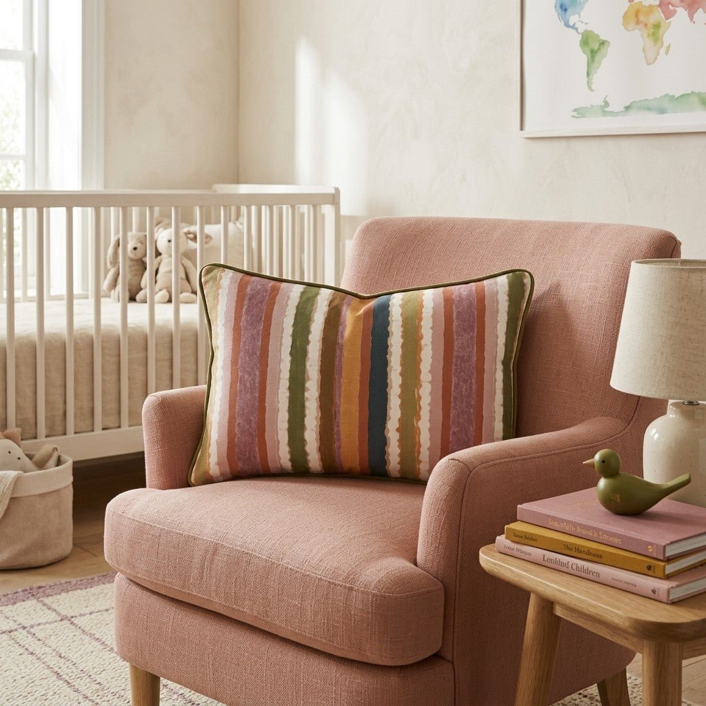 Fall Party Stripes Throw Pillow - Hillcroft Home
