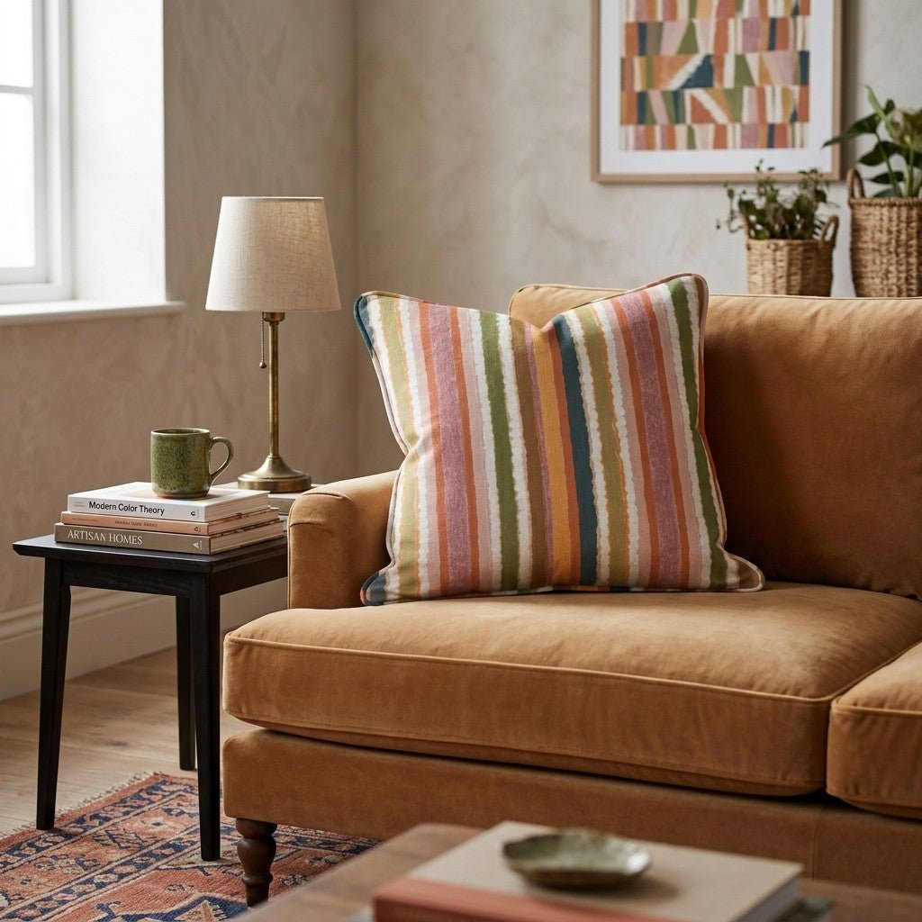 Fall Party Stripes Throw Pillow - Hillcroft Home