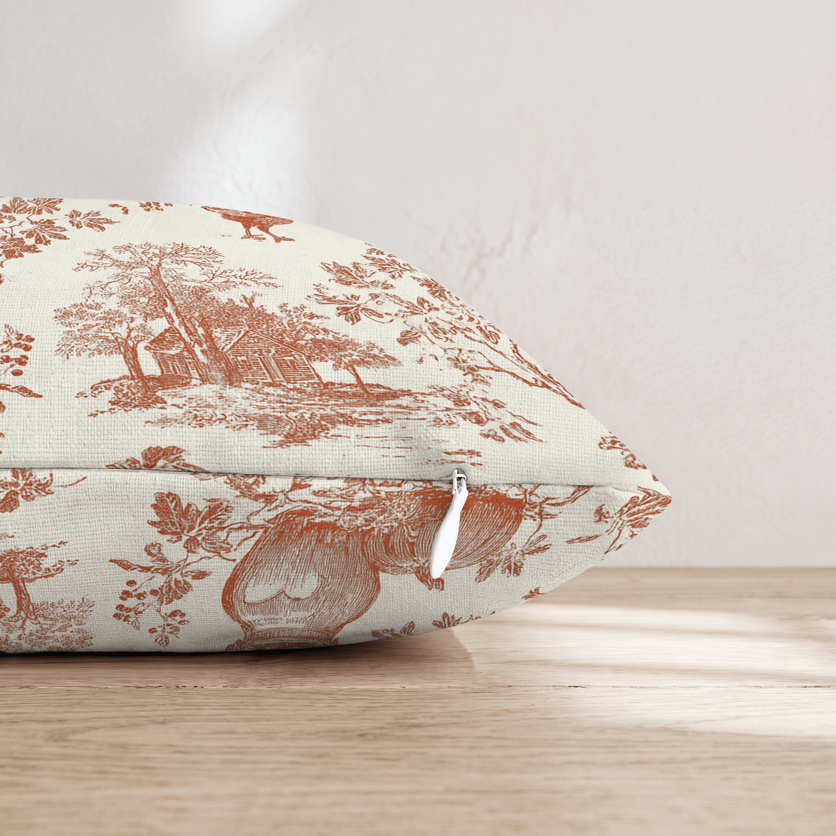 Fall Pasture Toile Throw Pillow - Hillcroft Home