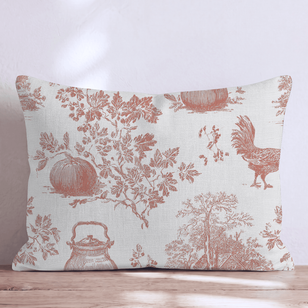 Fall Pasture Toile Throw Pillow - Hillcroft Home