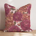 Fall Peony Bloom Throw Pillow - Hillcroft Home