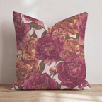 Fall Peony Bloom Throw Pillow - Hillcroft Home