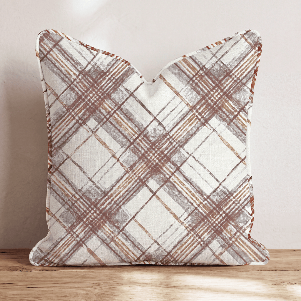 Fall Plaid Throw Pillow - Hillcroft Home