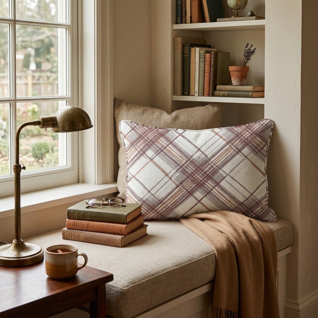 Fall Plaid Throw Pillow - Hillcroft Home