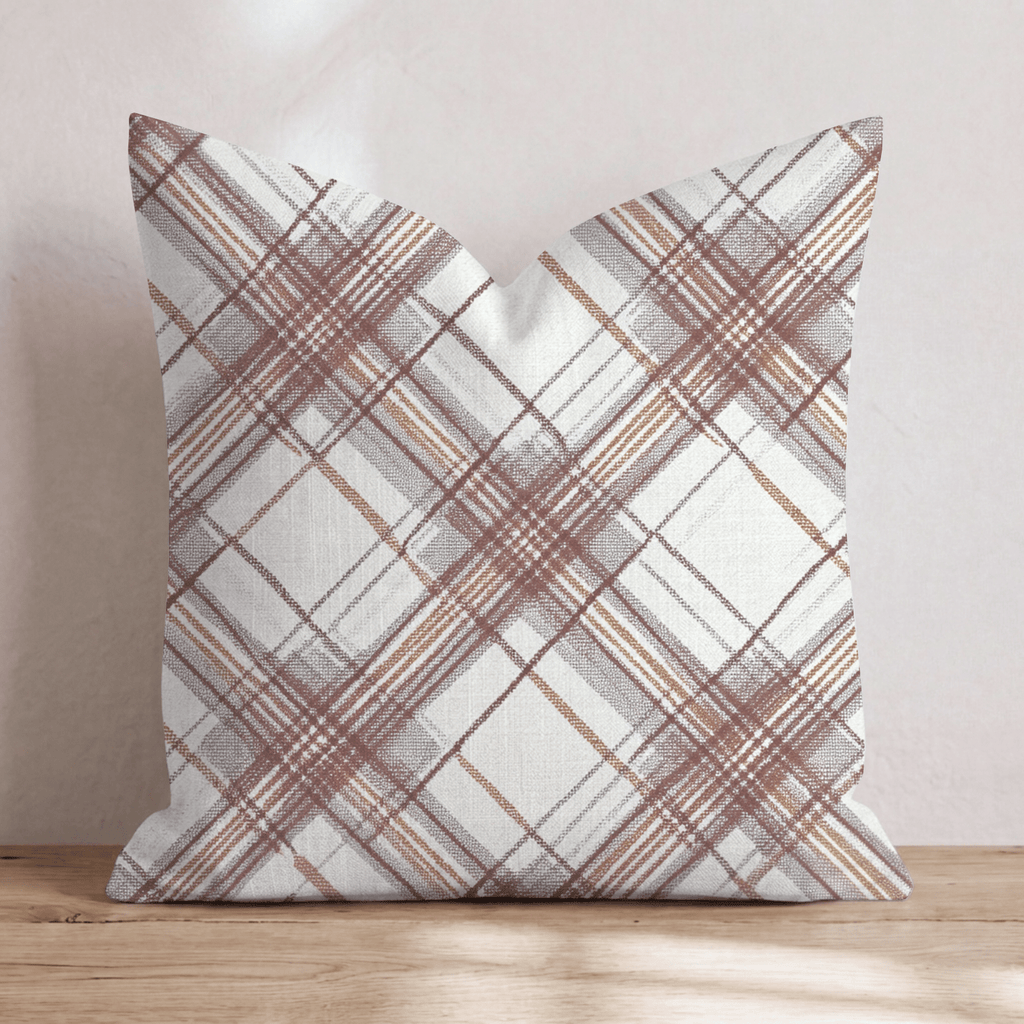 Fall Plaid Throw Pillow - Hillcroft Home
