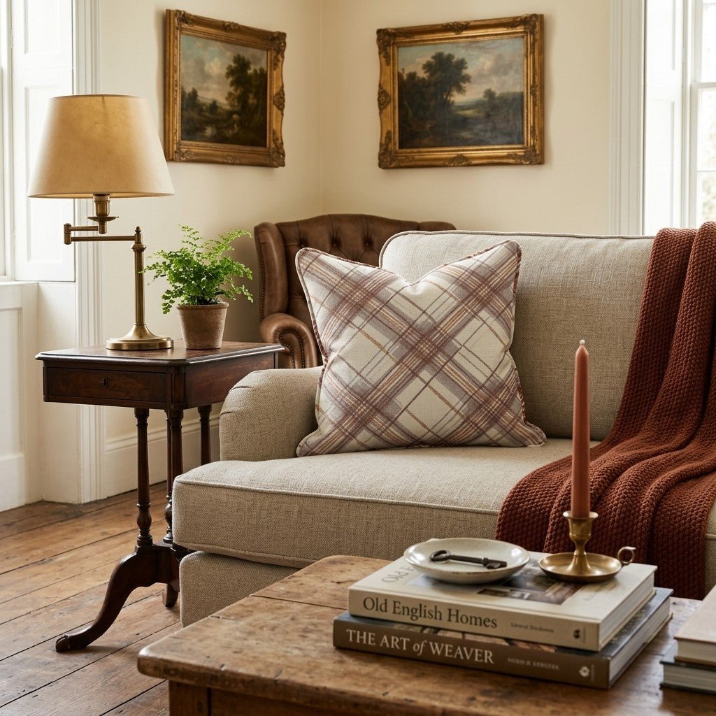 Fall Plaid Throw Pillow - Hillcroft Home