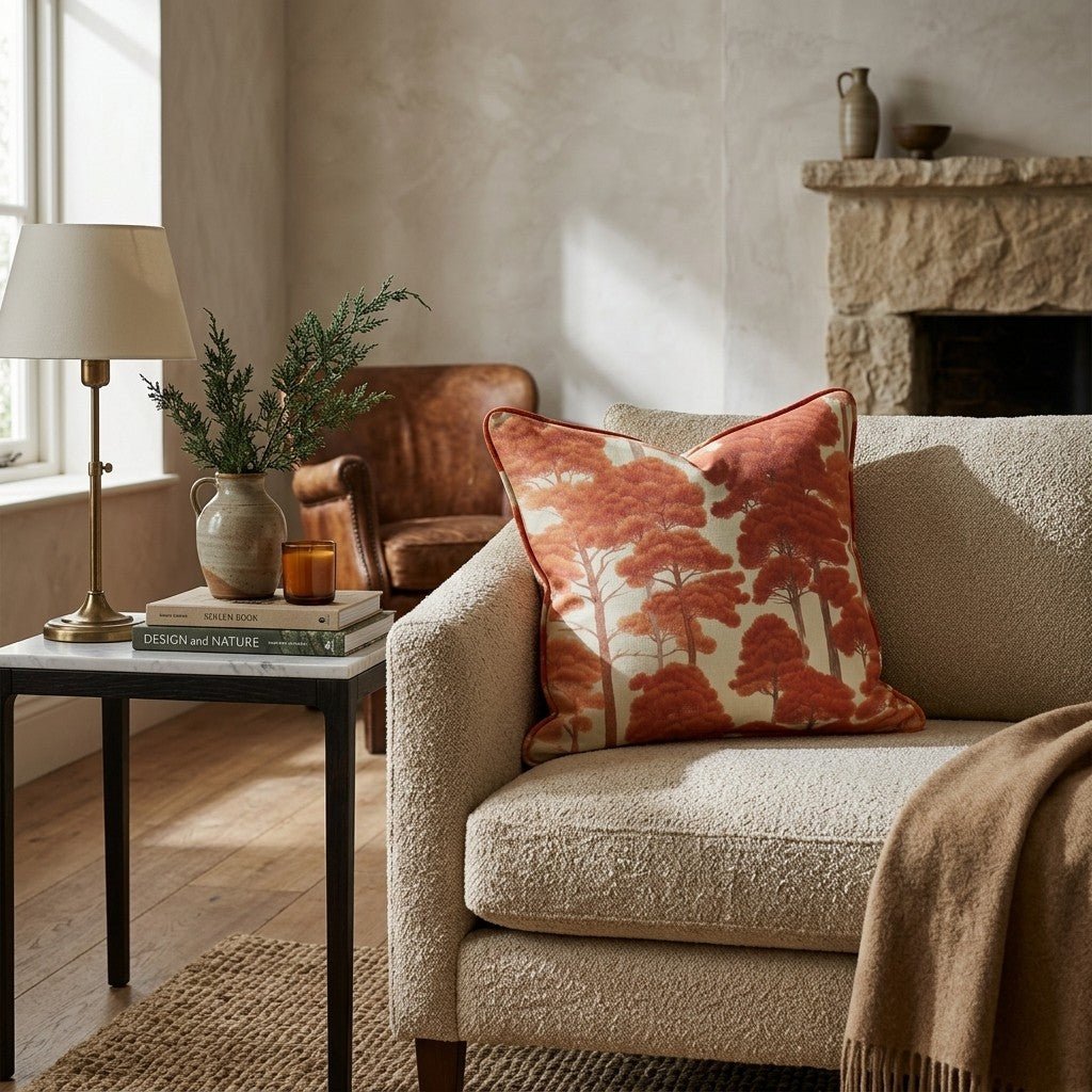 Fall Redwood Throw Pillow - Hillcroft Home