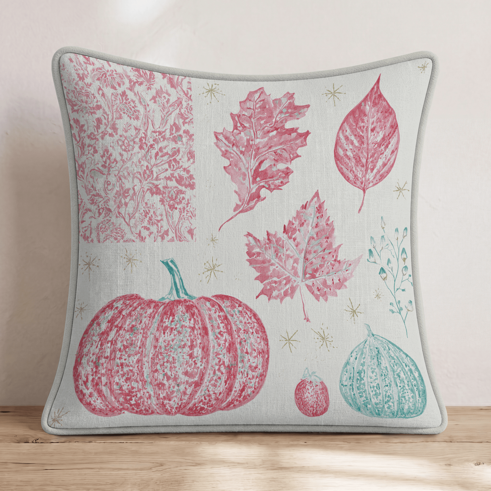 Falling for Gourds Throw Pillow - Hillcroft Home