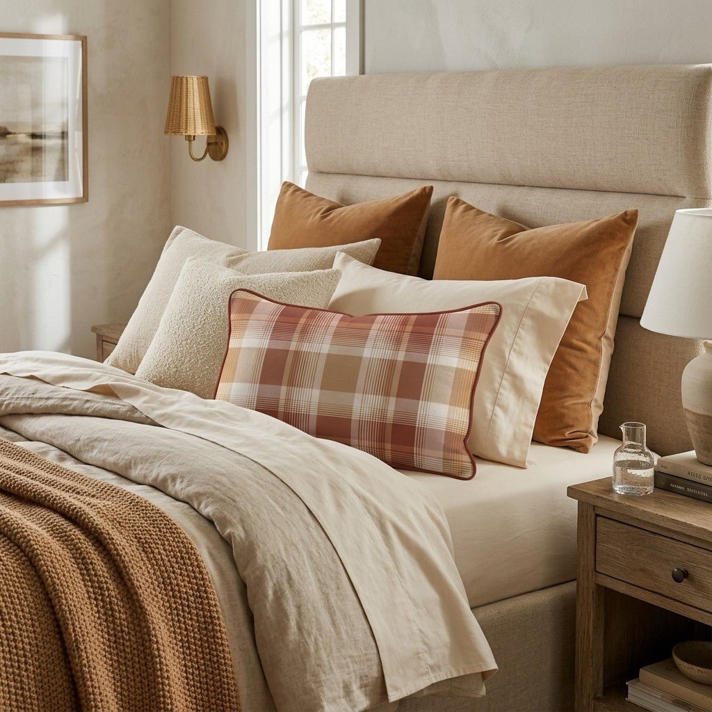 Falltime Plaid Throw Pillow - Hillcroft Home