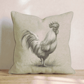 Farmhouse Rooster Sketch Throw Pillow - Hillcroft Home
