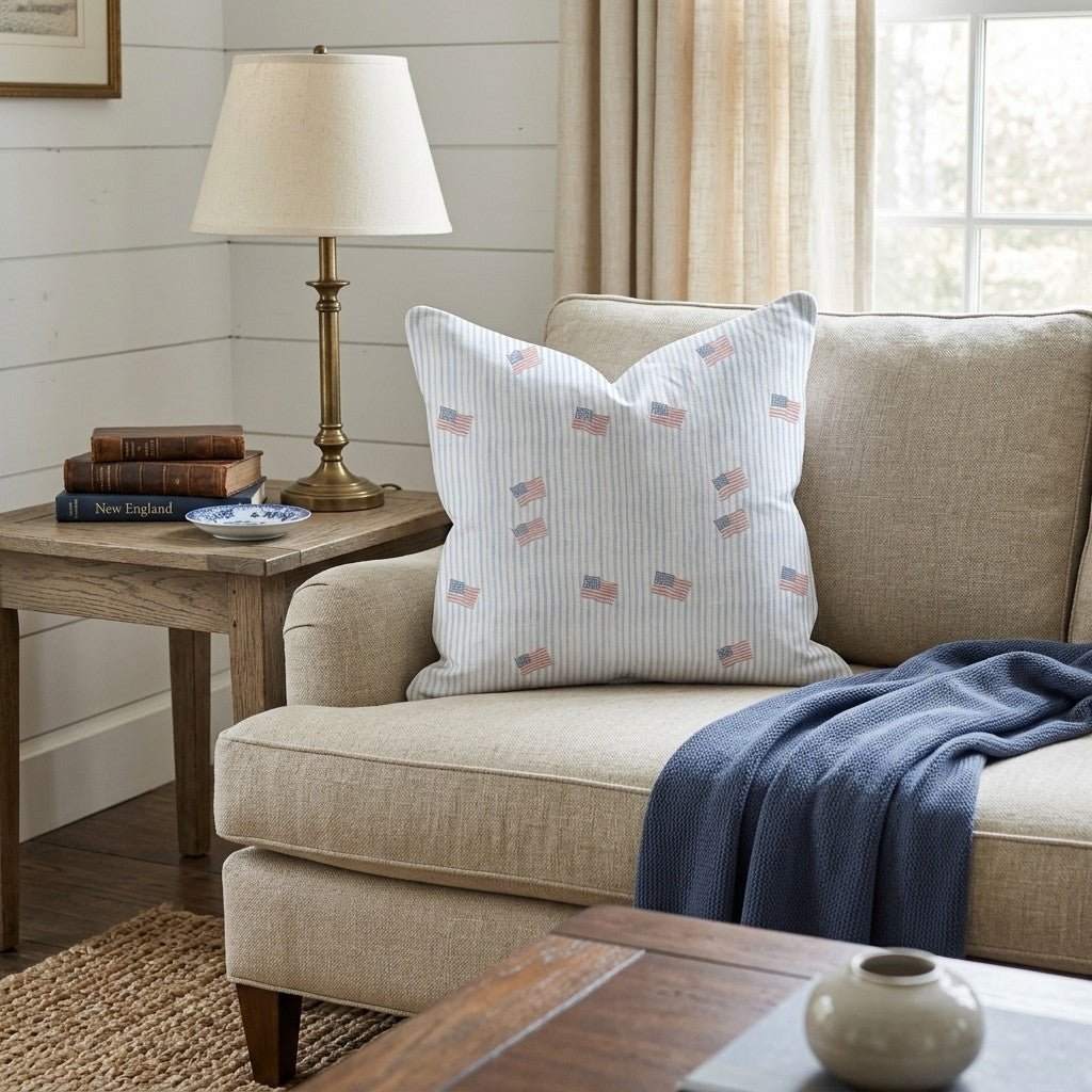 Feedom Stripes Throw Pillow - Hillcroft Home