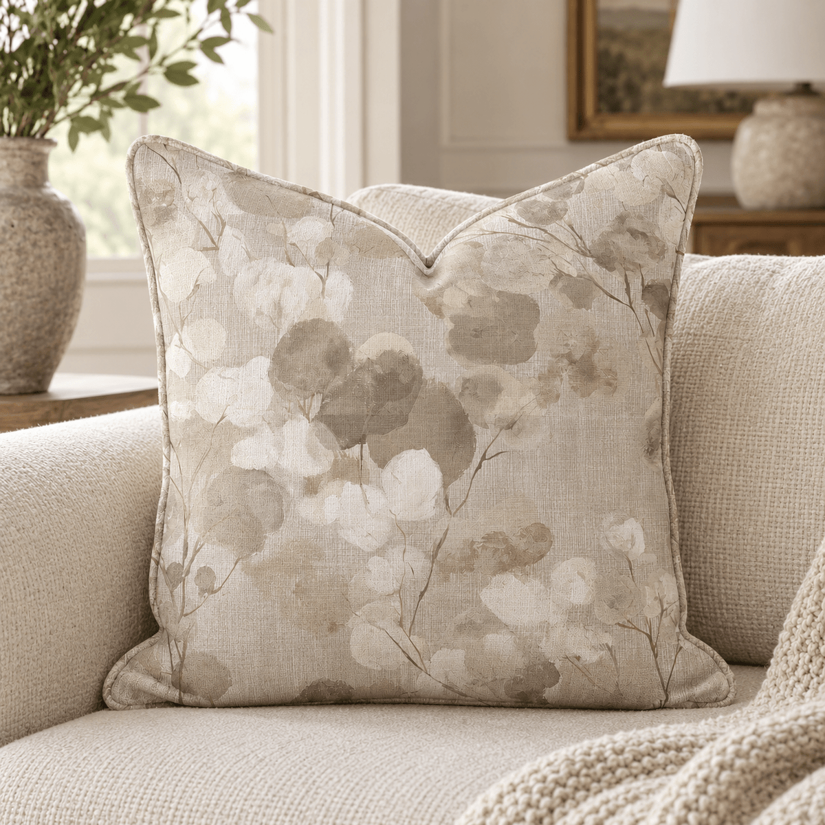 Fern Hollow Linen Throw Pillow throw pillow - Hillcroft Home