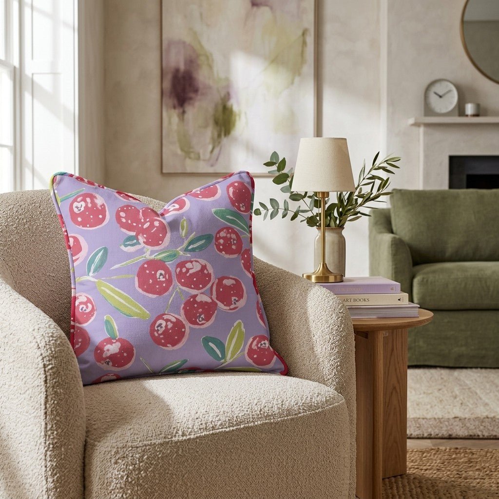 Festive Berry Delight Throw Pillow - Hillcroft Home