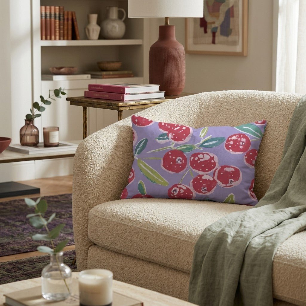 Festive Berry Delight Throw Pillow - Hillcroft Home