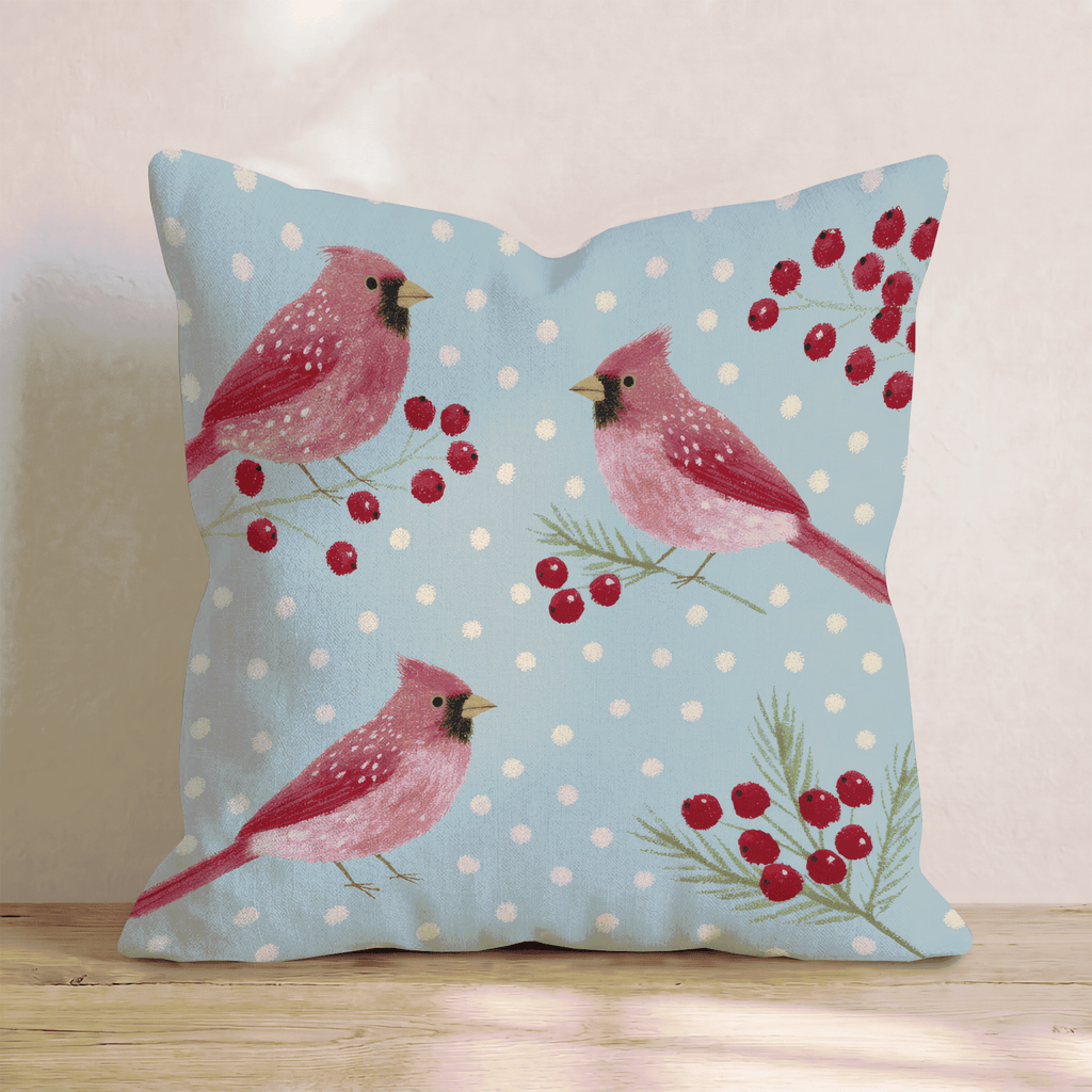 Festive Cardinal Throw Pillow - Hillcroft Home