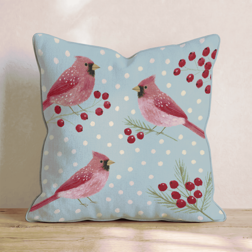 Festive Cardinal Throw Pillow - Hillcroft Home