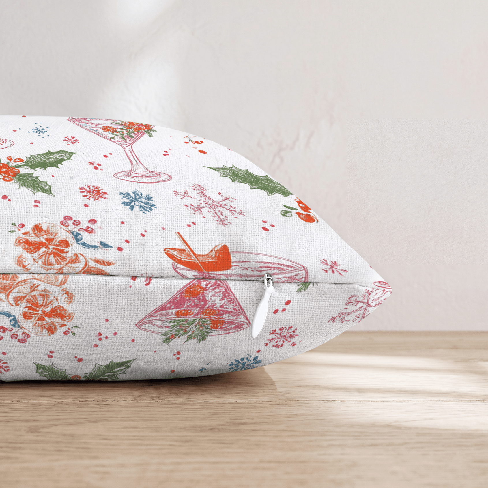 Festive Cocktail Party Throw Pillow - Hillcroft Home