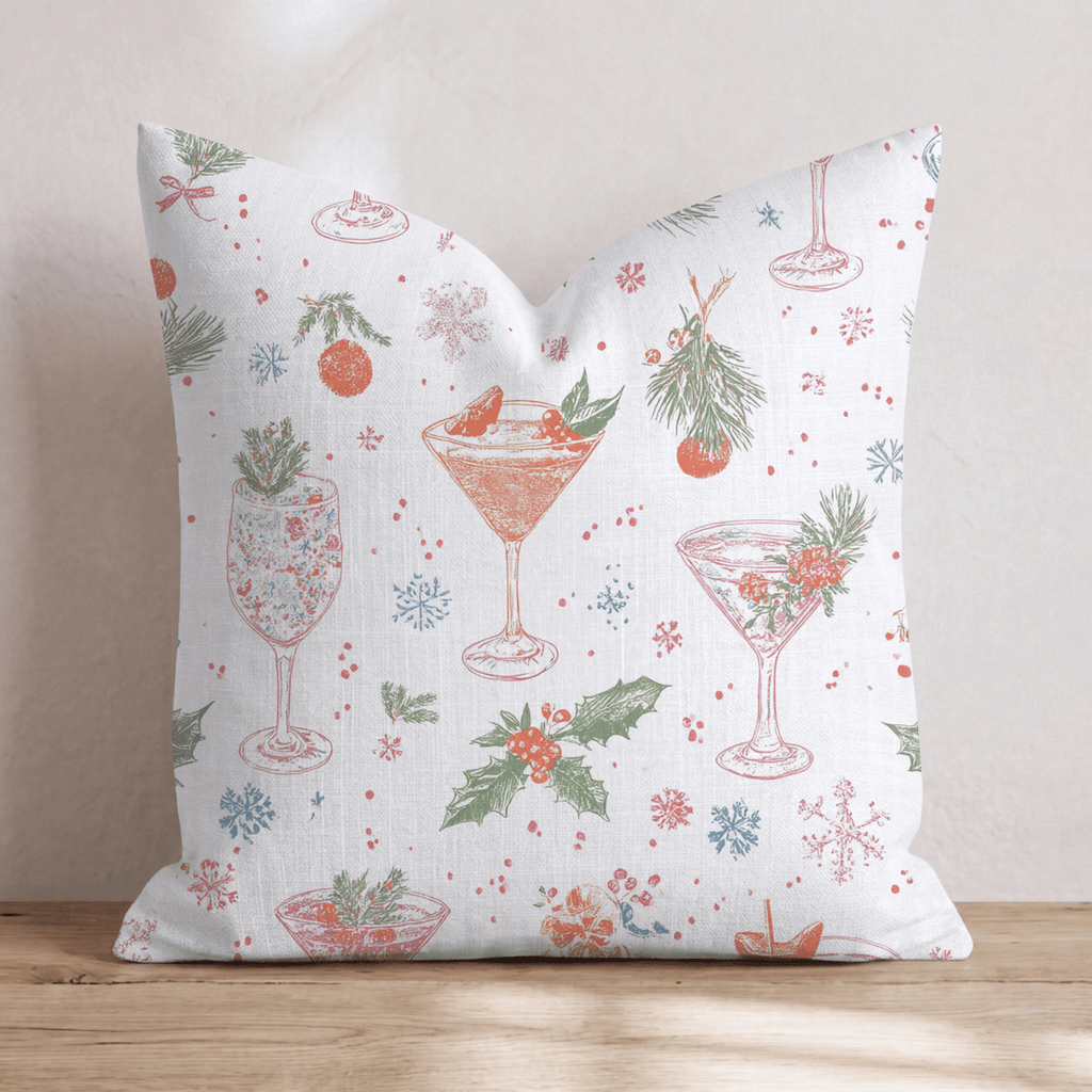 Festive Cocktail Party Throw Pillow - Hillcroft Home