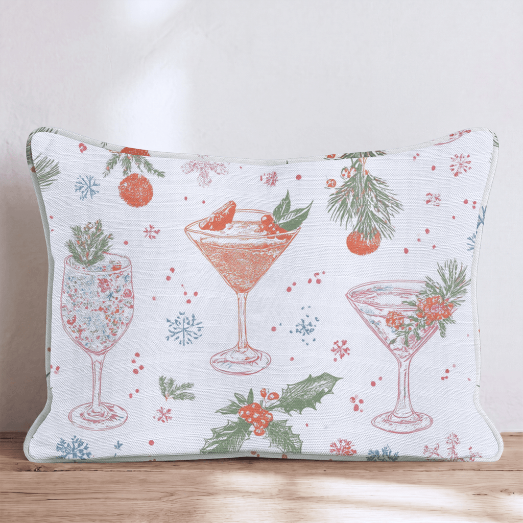 Festive Cocktail Party Throw Pillow - Hillcroft Home
