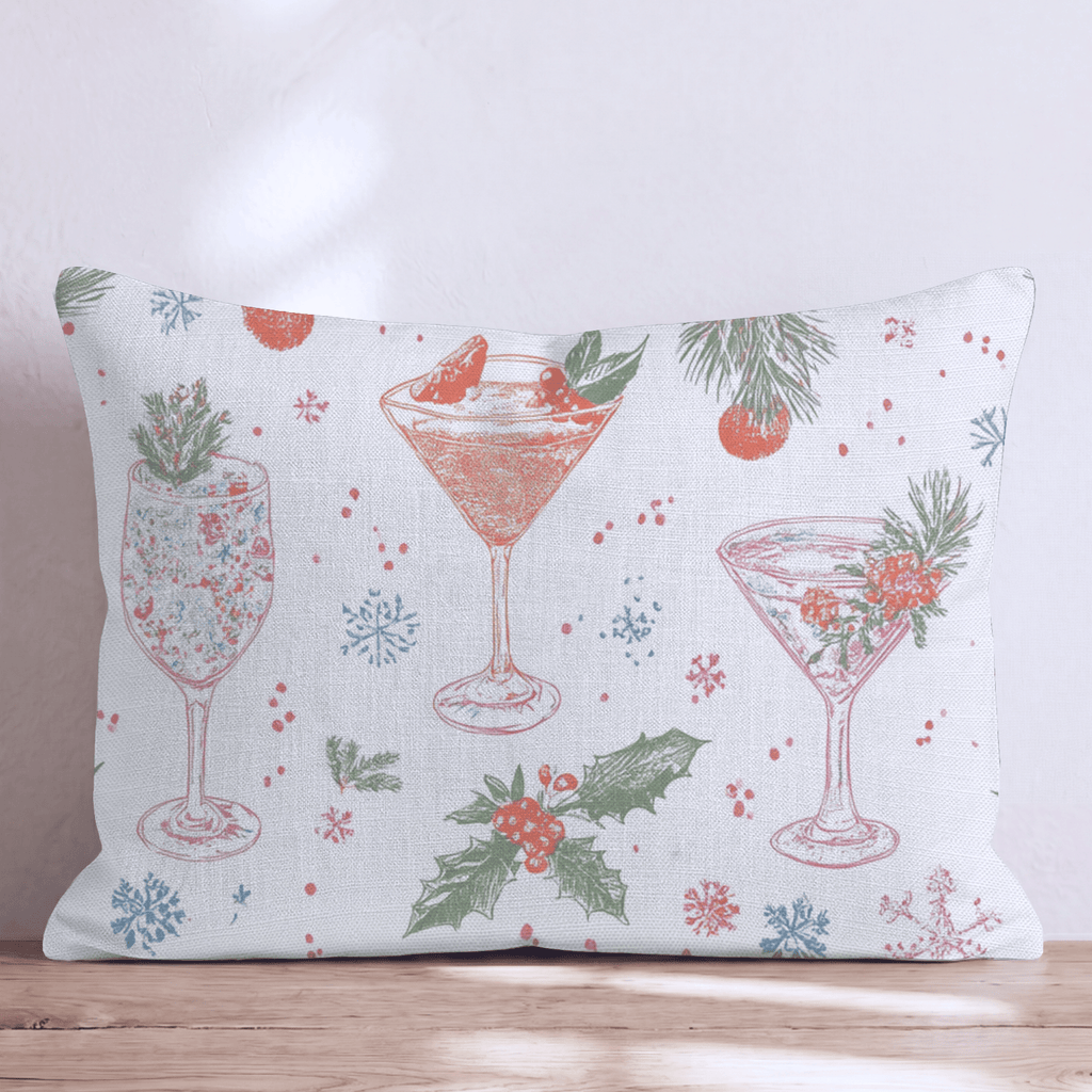 Festive Cocktail Party Throw Pillow - Hillcroft Home