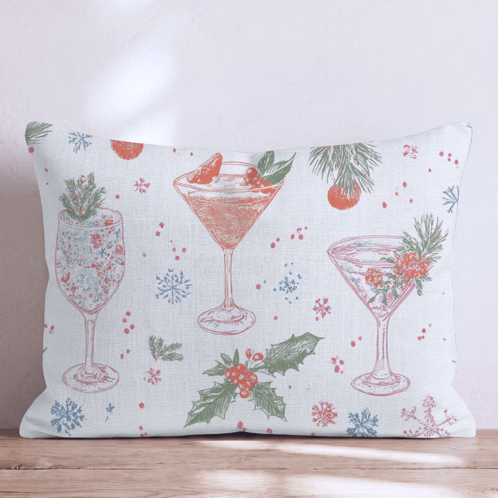 Festive Cocktail Party Throw Pillow - Hillcroft Home