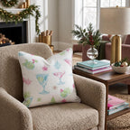 Festive Cocktail Sketch Throw Pillow throw pillow - Hillcroft Home