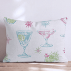 Festive Cocktail Sketch Throw Pillow - Hillcroft Home