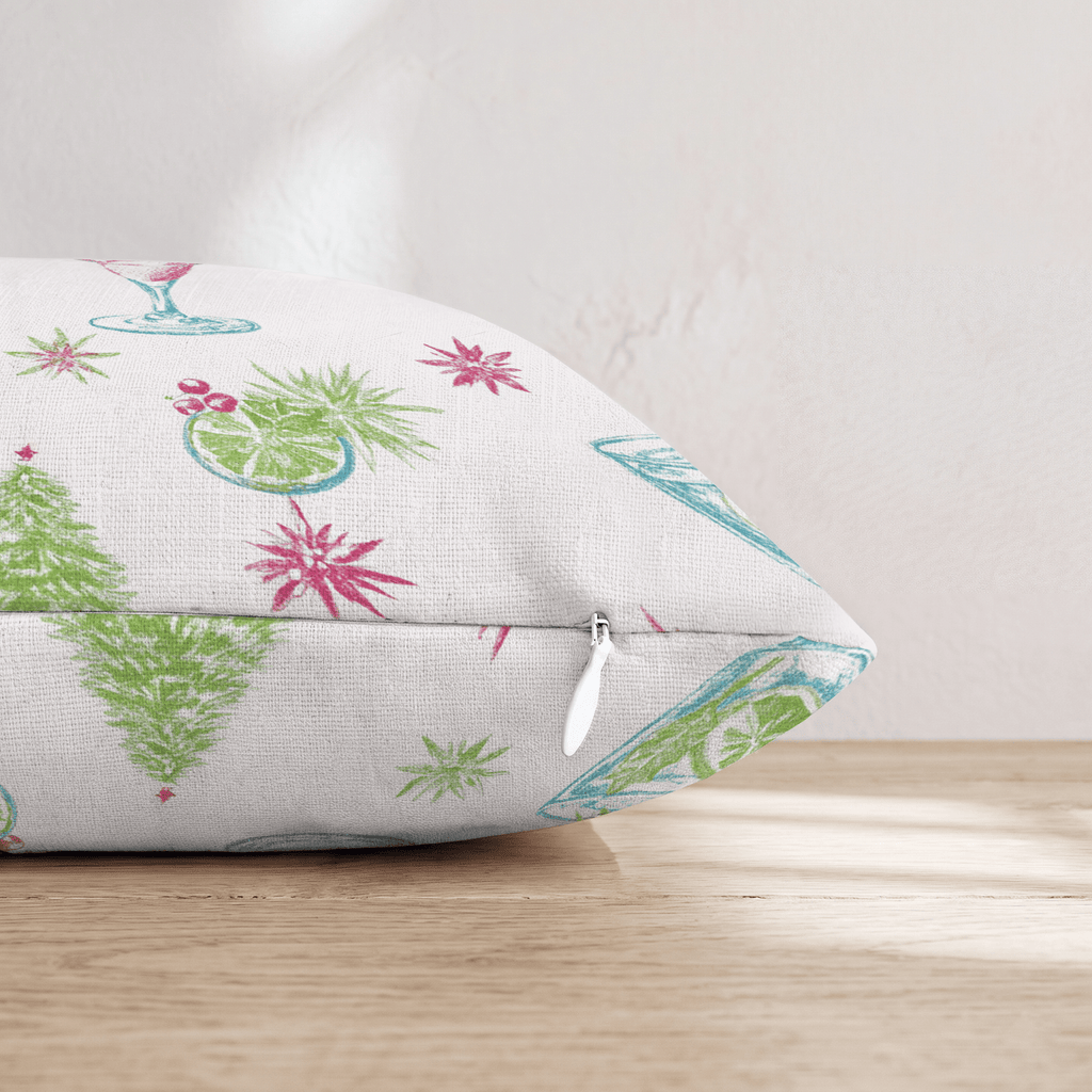 Festive Cocktail Sketch Throw Pillow - Hillcroft Home