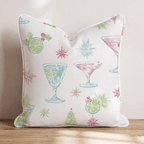Festive Cocktail Sketch Throw Pillow - Hillcroft Home