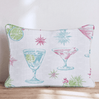 Festive Cocktail Sketch Throw Pillow - Hillcroft Home