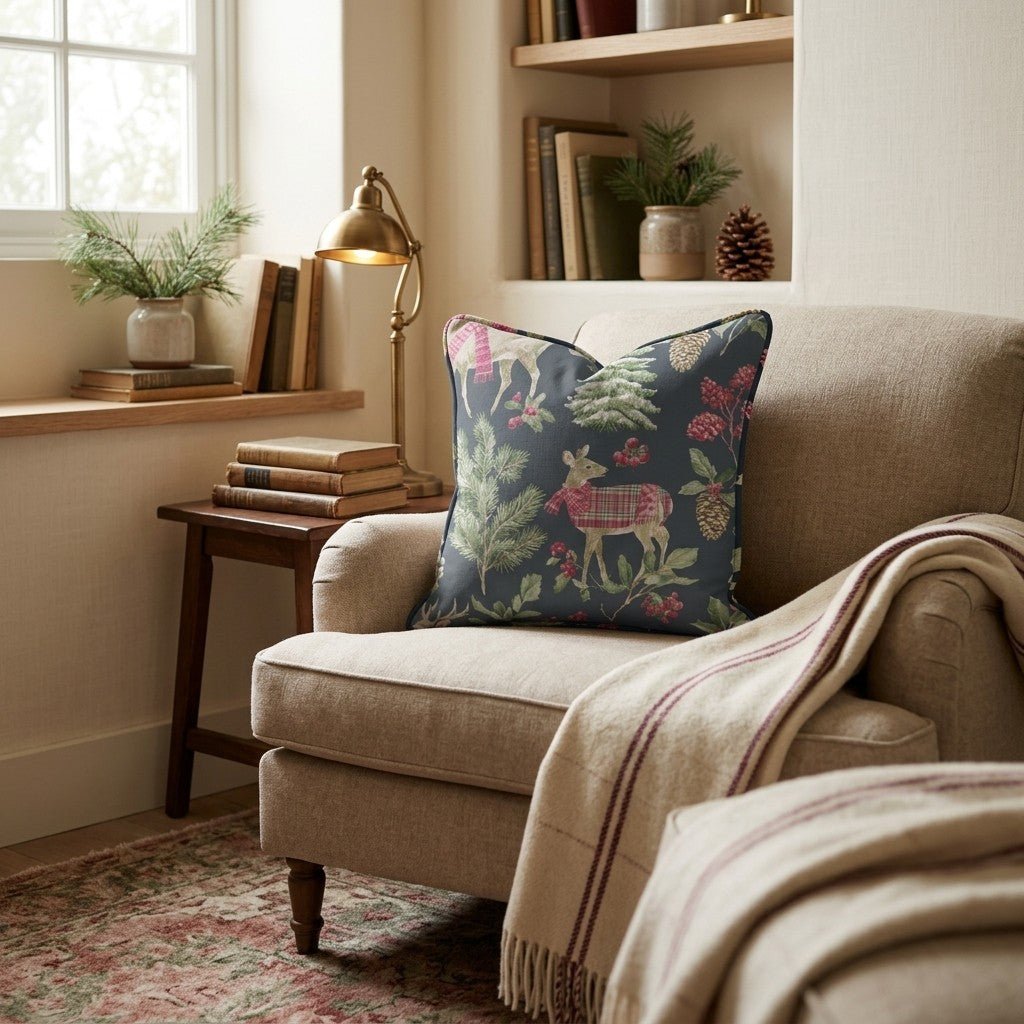 Festive Foresters Throw Pillow - Hillcroft Home