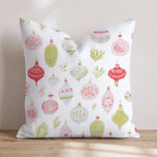 Festive Ornament White Throw Pillow - Hillcroft Home