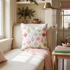 Festive Ornament White Throw Pillow throw pillow - Hillcroft Home