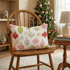 Festive Ornament White Throw Pillow - Hillcroft Home