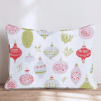 Festive Ornament White Throw Pillow - Hillcroft Home