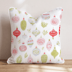 Festive Ornament White Throw Pillow - Hillcroft Home