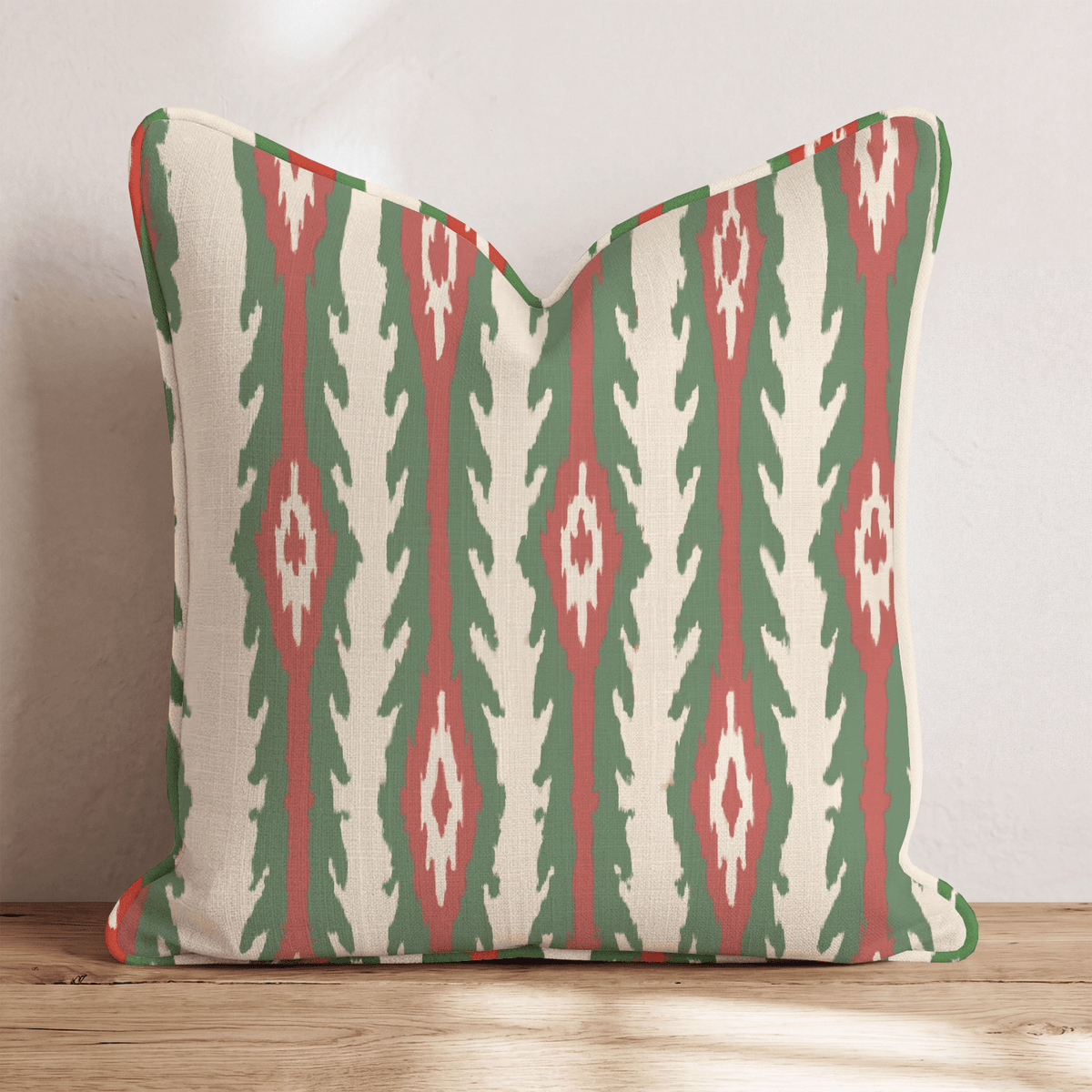 Fireside Ikat Stripe Throw Pillow throw pillow - Hillcroft Home