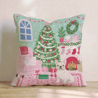 Fireside Stocking French Bulldog Throw Pillow - Hillcroft Home