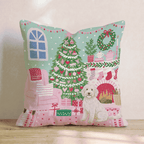 Fireside Stocking Labradoodle Throw Pillow - Hillcroft Home