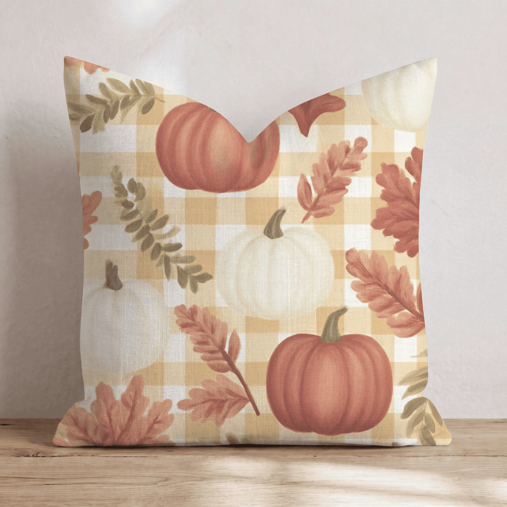 First Harvest Gingham Throw Pillow - Hillcroft Home