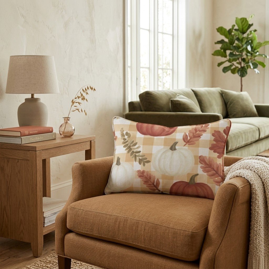 First Harvest Gingham Throw Pillow - Hillcroft Home
