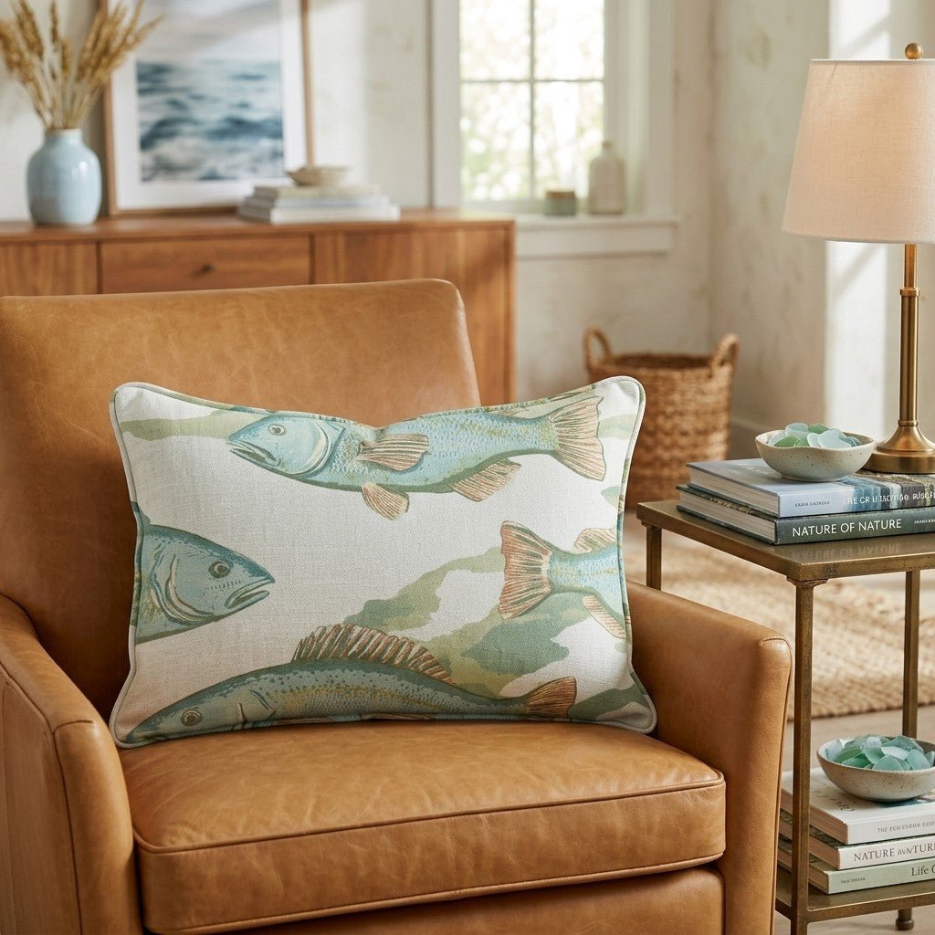 Fishing Around Throw Pillow - Hillcroft Home