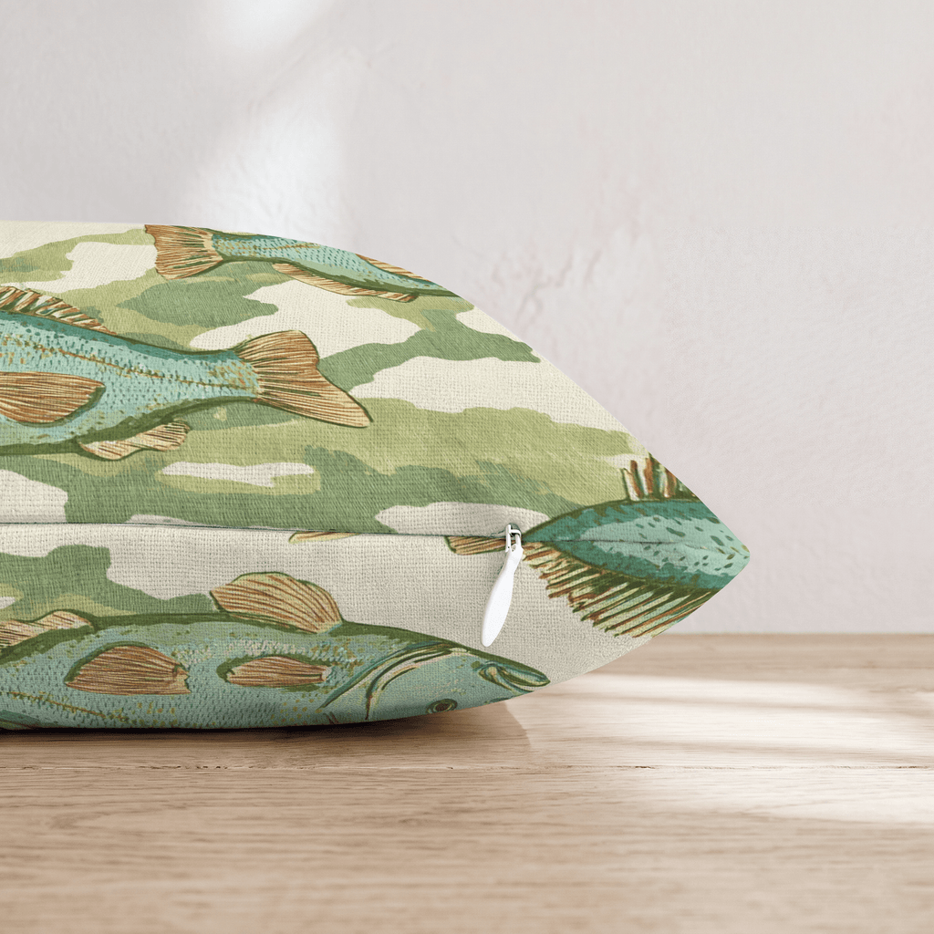Fishing Around Throw Pillow - Hillcroft Home