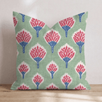 Flaming Torch Block Print Throw Pillow - Hillcroft Home