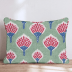 Flaming Torch Block Print Throw Pillow - Hillcroft Home