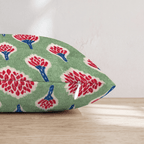 Flaming Torch Block Print Throw Pillow - Hillcroft Home