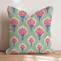 Flaming Torch Block Print Throw Pillow - Hillcroft Home